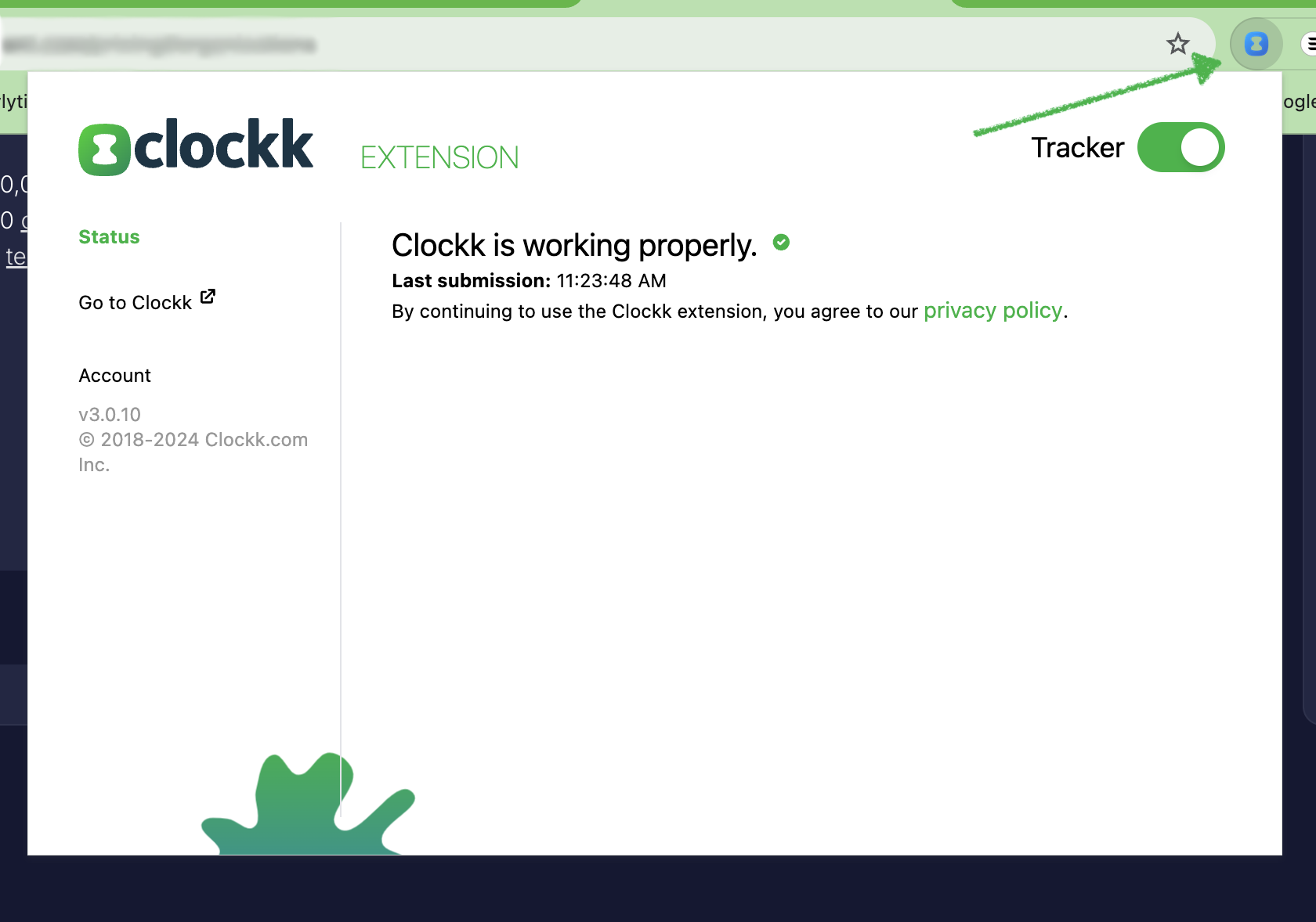 Production and beta Clockk browser extensions side-by-side